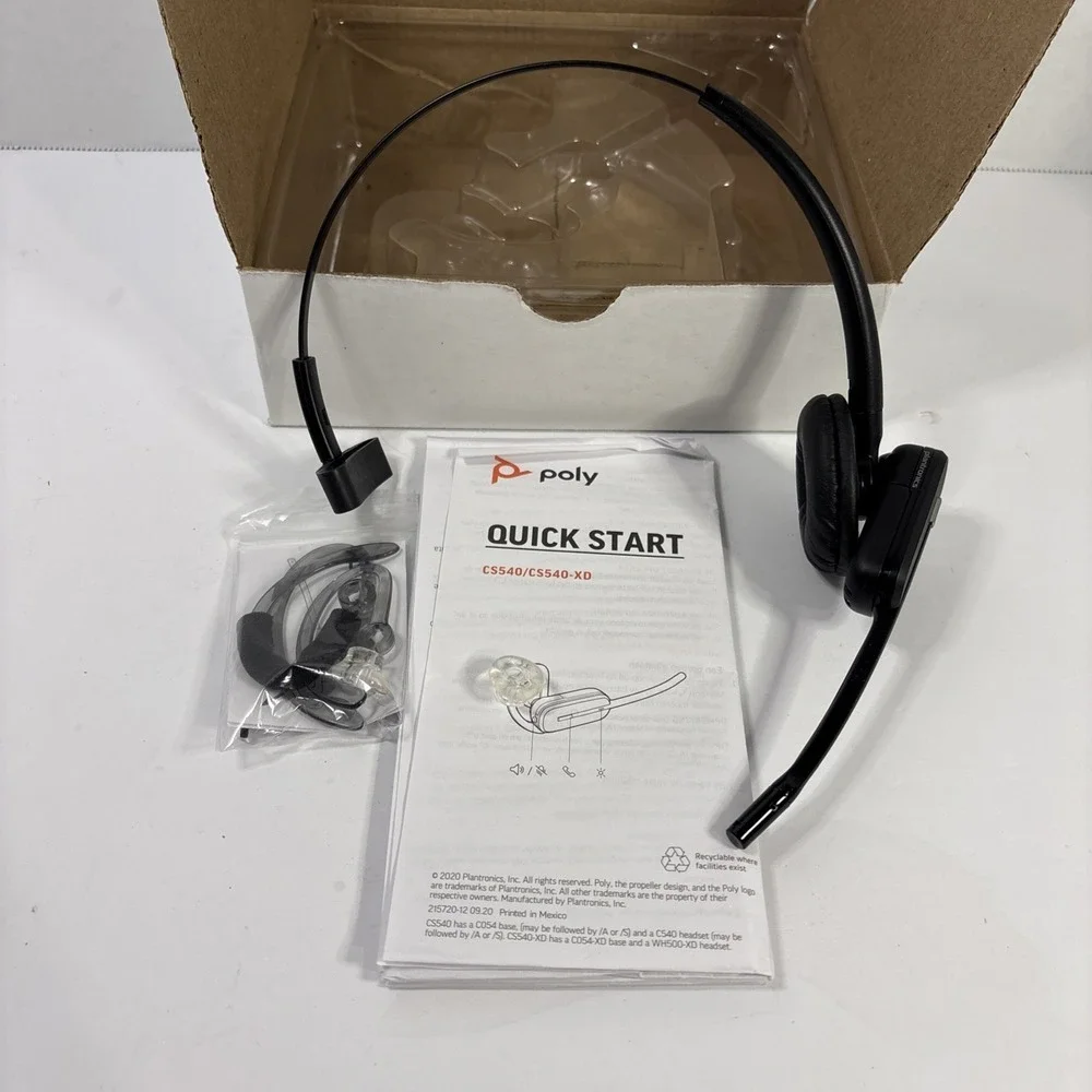 Poly Plantronics CS540-XD Wireless Headset CS500 XD Series Black C054-XD Headset